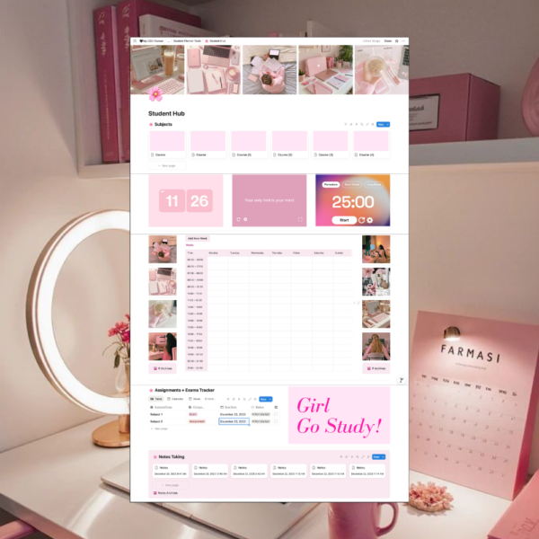 Notion Student Hub (pink)