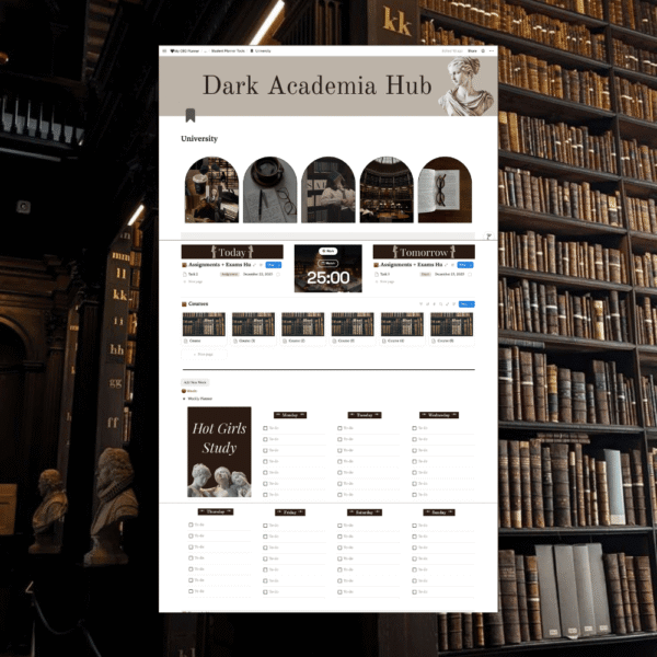 University (Dark Academia) Student Planner